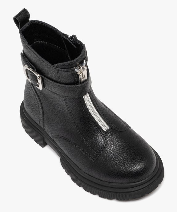 Boots motardes grainées à semelle crantée fille vue6 - LOVELY WINGS GEMO FOR GOOD - GEMO