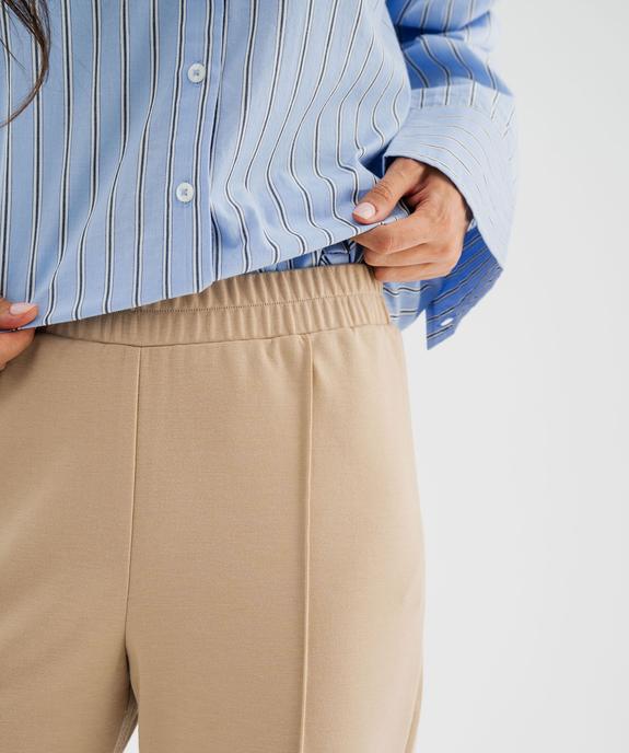 Pantalon large à taille élastiquée femme vue2 - GEMO(FEMME PAP) - GEMO