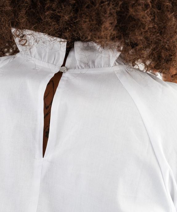 Blouse en coton stretch avec finitions froncées femme vue5 - GEMO(FEMME PAP) - GEMO