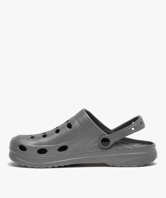Sabots souples homme dessus uni perforé vue3 - GEMO (PLAGE) - GEMO