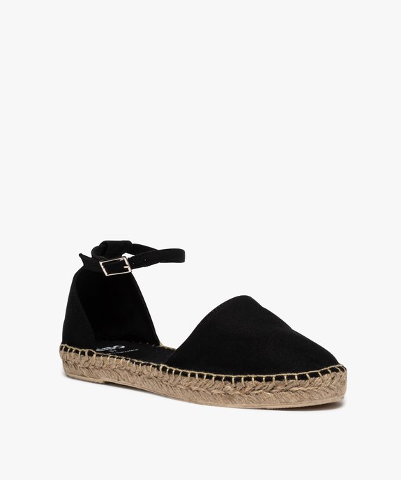 Sandales femme style espadrilles ouvertes sur les côtés Dessus en toile unie vue2 - GEMO (CASUAL) - GEMO