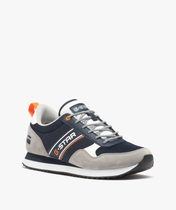 Baskets homme style rétro à lacets bicolores - G-Star vue2 - G-STAR - GEMO