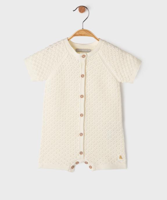 Combishort en coton façon crochet bébé fille - LuluCastagnette vue2 - LULUCASTAGNETTE - GEMO