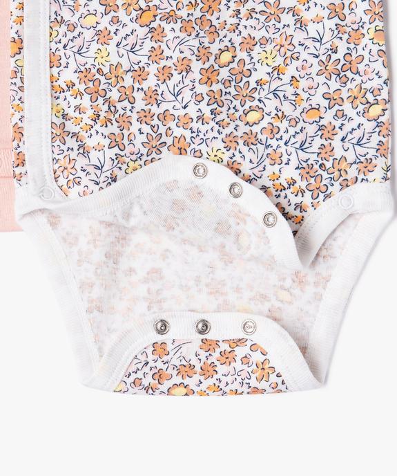 Body manches courtes fermeture croisée bébé (lot de 3) vue2 - GEMO 4G BEBE - GEMO