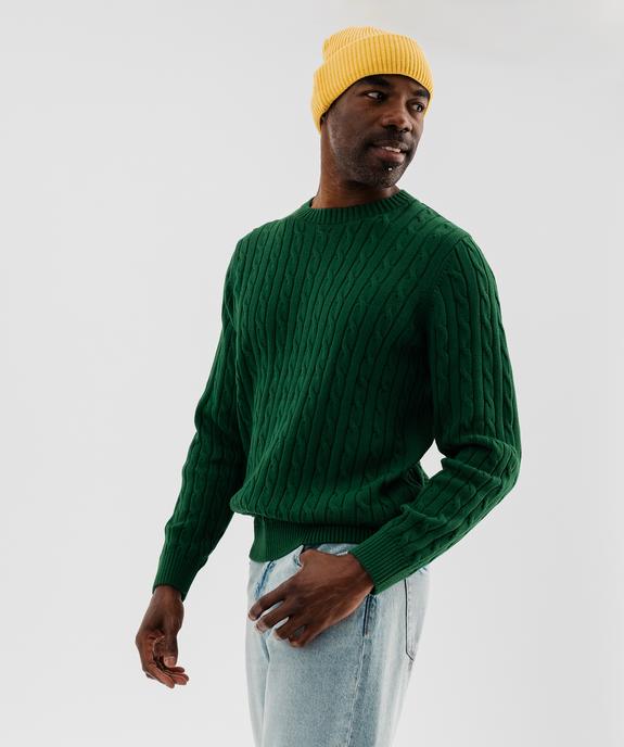 Pull col rond en coton à torsades homme vue6 - GEMO (HOMME) - GEMO