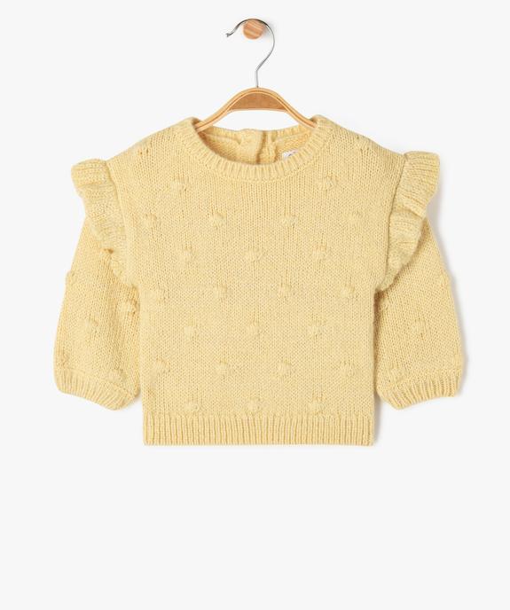 Pull scintillant avec volants sur les épaules bébé fille vue1 - GEMO(BEBE DEBT) - GEMO