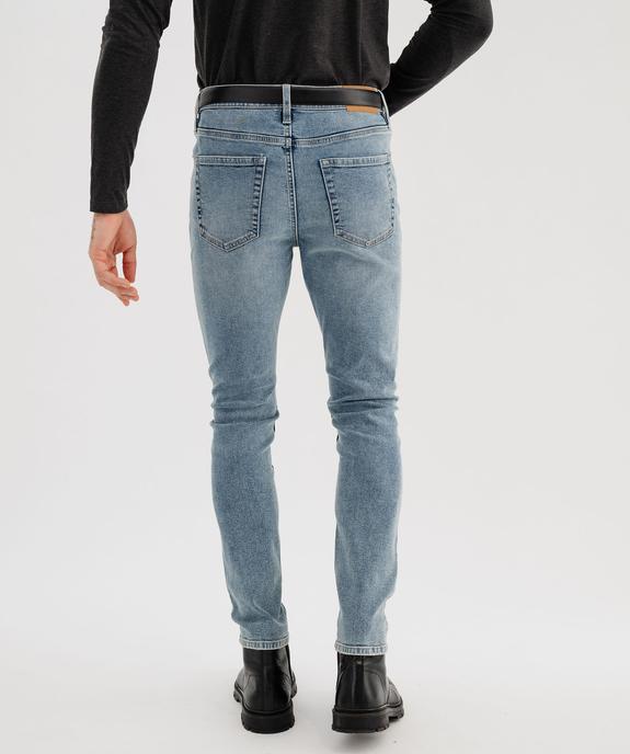 Jean skinny extensible en denim délavé et patiné homme vue3 - GEMO 4G HOMME - GEMO
