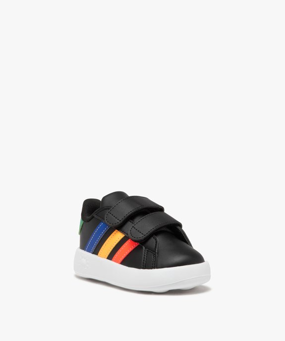Baskets bébé fille unies à double scratch avec semelle souple Grandcourt – Adidas vue2 - ADIDAS - GEMO