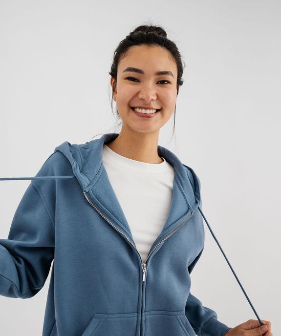 Sweat zippée à capuche en molleton femme vue4 - GEMO 4G FEMME - GEMO