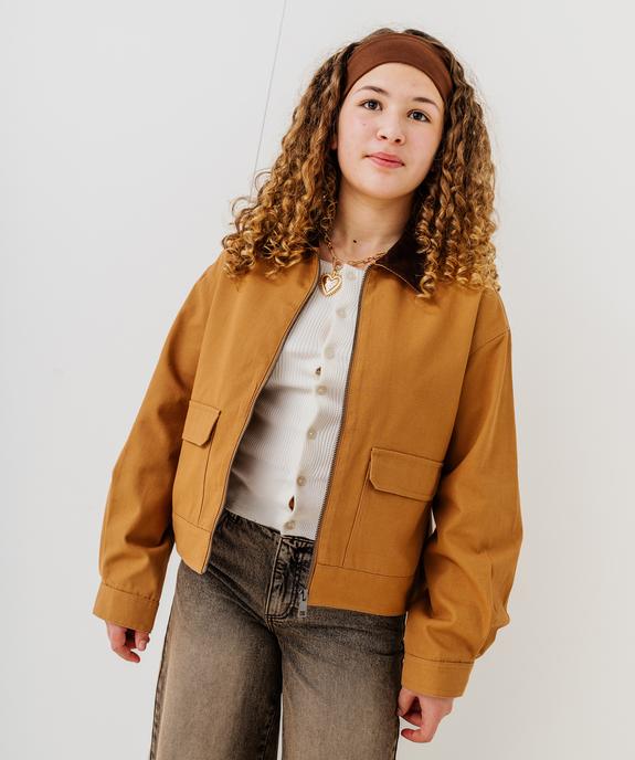 Veste en coton avec col en velours côtelé fille vue6 - GEMO 4G FILLE - GEMO