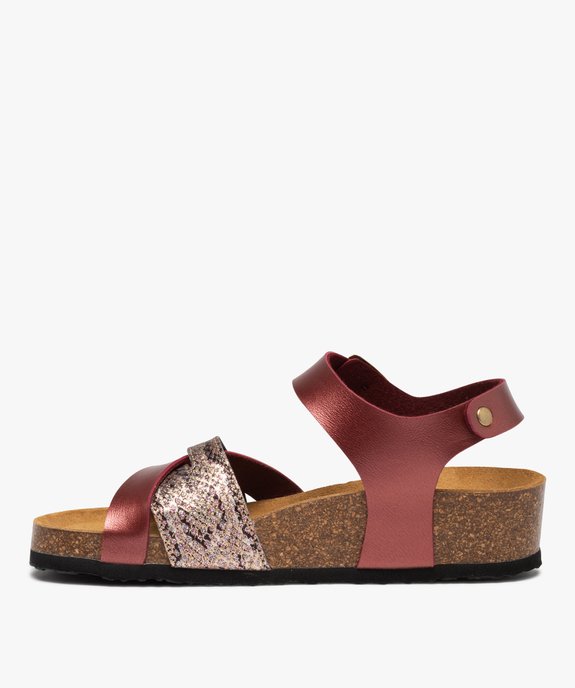 Sandales femme à semelle liège et brides brillantes vue3 - GEMO (CASUAL) - GEMO