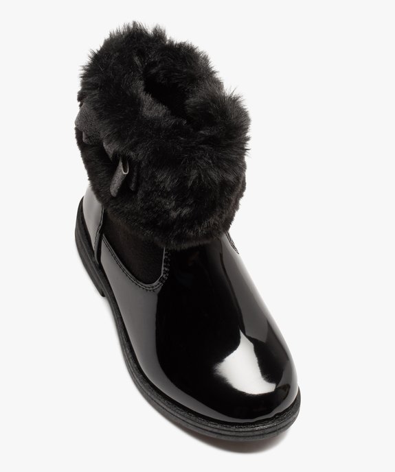 Bottines vernies à col fourrure imitation fille vue5 - GEMO (ENFANT) - GEMO