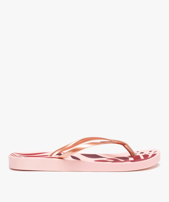 Tongs femme à fines brides irisées et semelle imprimée - Copacabana vue2 - COPACABANA - GEMO