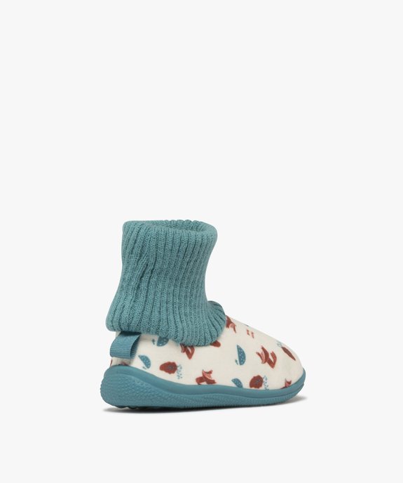Chaussons bébé garçon à col chaussette petit renard vue4 - GEMO 4G BEBE - GEMO