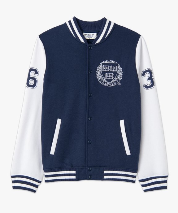 Sweat bomber homme fermé par boutons pressions - Harvard vue4 - HARVARD - GEMO