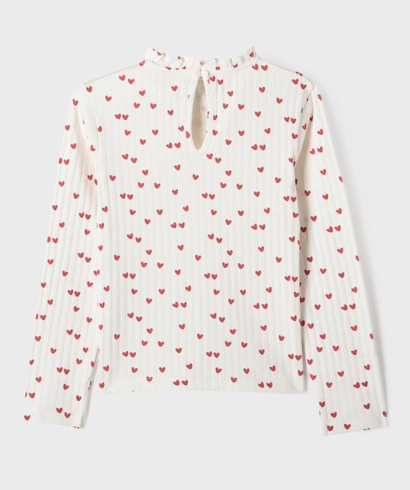 Tee-shirt manches longues à motifs coeurs fille vue5 - GEMO 4G FILLE - GEMO