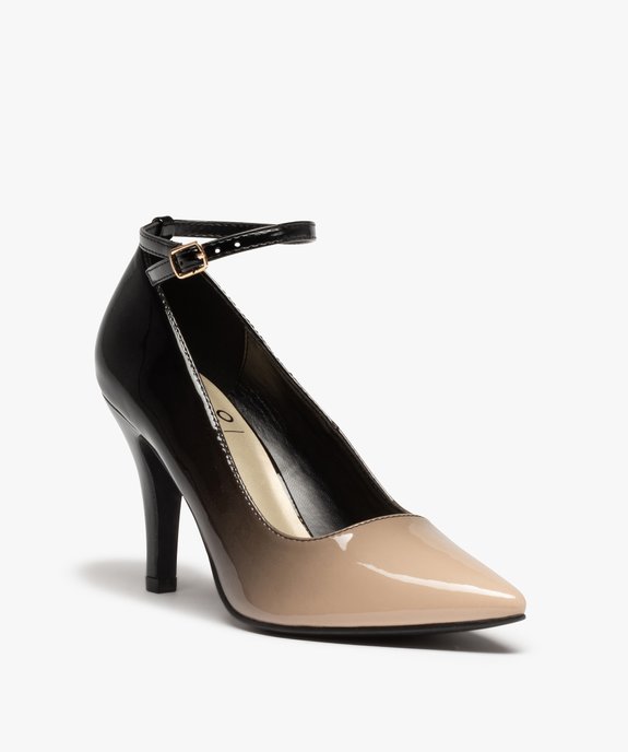 Escarpins femme à talon aiguille dessus verni vue2 - GEMO(URBAIN) - GEMO