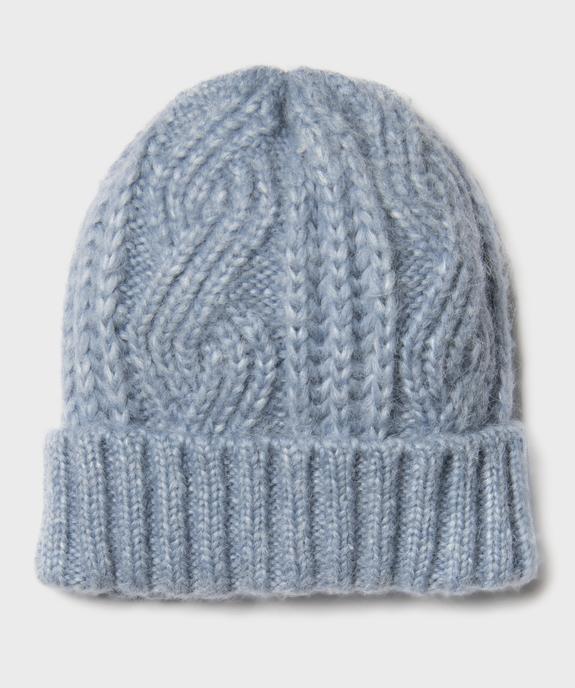 Bonnet en laine à torsades et revers fille vue1 - GEMO (ENFANT) - GEMO