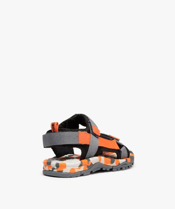 Sandales sport garçon à scratch détails fluo - Freegun vue4 - FREEGUN - GEMO