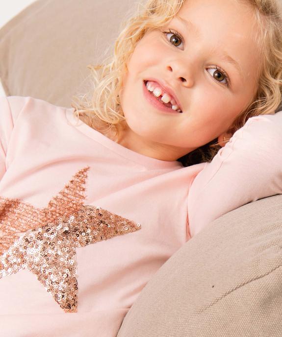 Tee-shirt fille à manches longues motif brillant vue5 - GEMO (ENFANT) - GEMO