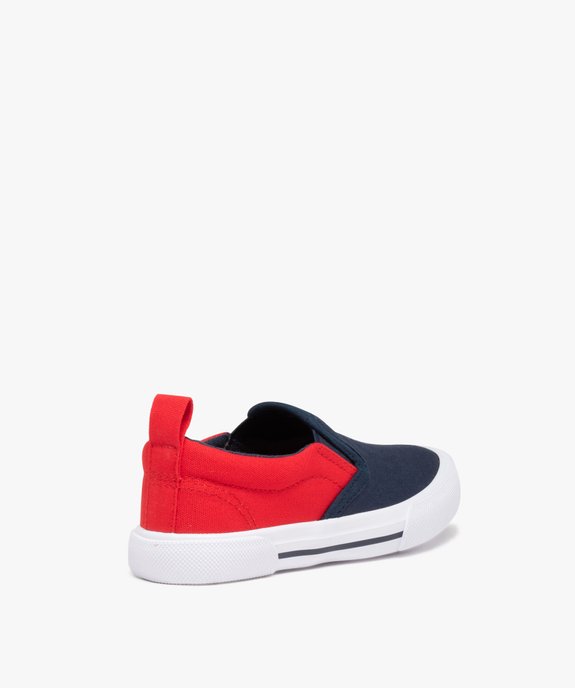 Slip-on garçon en toile bicolores avec col élastiqué vue4 - GEMO (ENFANT) - GEMO
