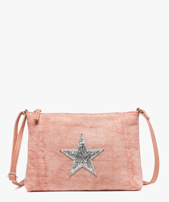Sac bandoulière bi-matières à empiècement glitter vue1 - GEMO (ACCESS) - GEMO