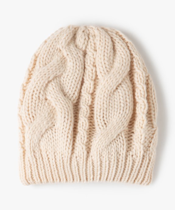 Bonnet femme en maille côtelée  vue1 - GEMO (ACCESS) - GEMO