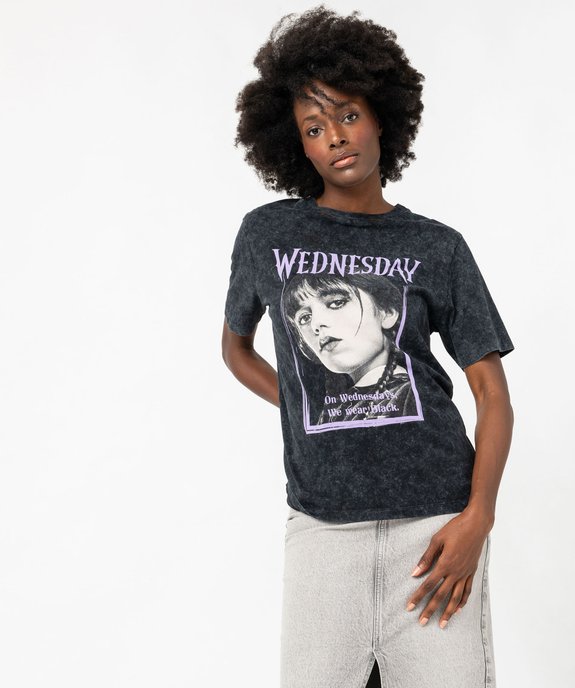 Tee-shirt à manches courtes à motif femme - Wednesday vue2 - WEDNESDAY - GEMO
