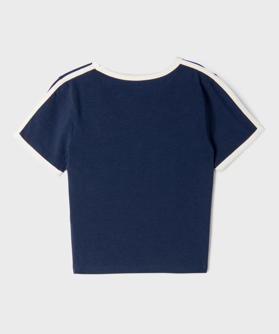Tee-shirt manches courtes court fille - Camps United vue3 - CAMPS GEMO FOR GOOD - GEMO
