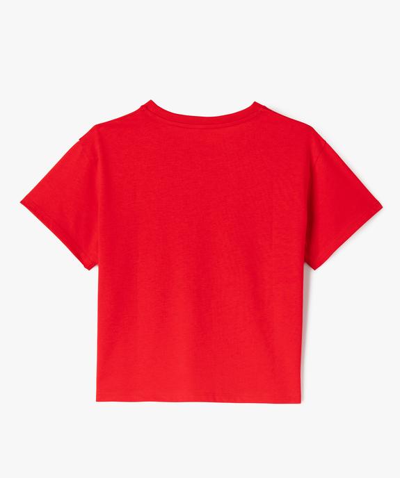 Tee-shirt à manches courtes coupe large spécial Noël fille vue3 - GEMO 4G FILLE - GEMO