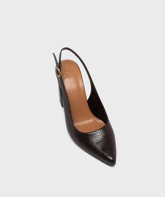 Escarpins sling-back à bout pointu et talon haut femme- Follow Me vue5 - FOLLOW ME - GEMO
