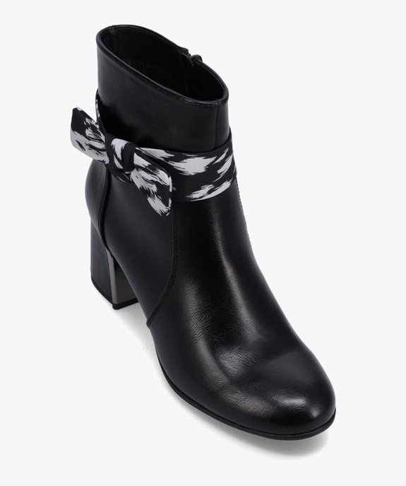 Boots femme unies à talon carré et bride foulard vue6 - GEMO(URBAIN) - GEMO