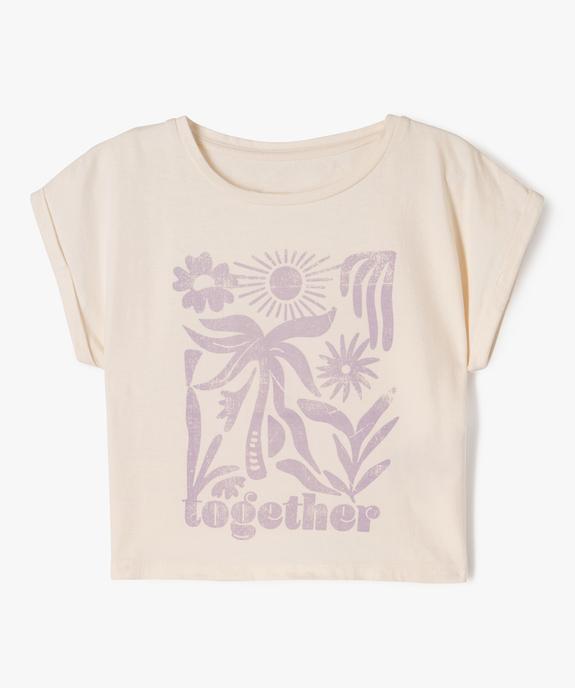 Tee-shirt court à manches courtes avec motif fille vue1 - GEMO (ENFANT) - GEMO