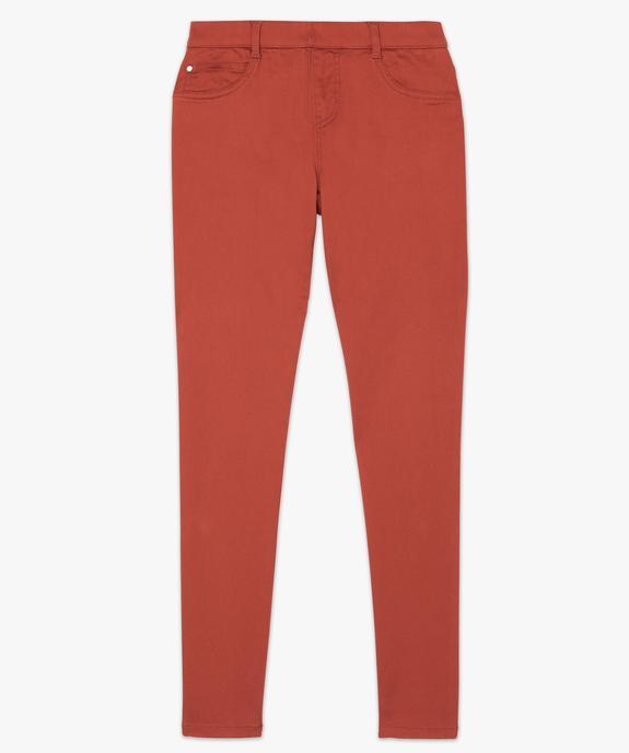 Pantalon femme jegging coloré à taille élastique vue4 - FOLLOW ME - GEMO