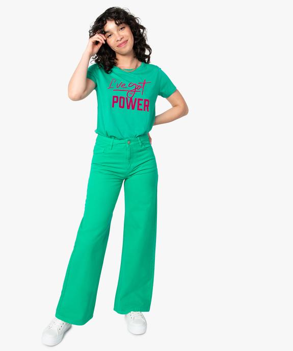 Tee-shirt femme à manches courtes avec inscription vue5 - GEMO 4G FEMME - GEMO