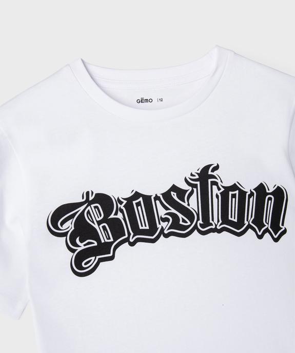 Tee-shirt manches courtes inscription garçon vue2 - GEMO (JUNIOR) - GEMO
