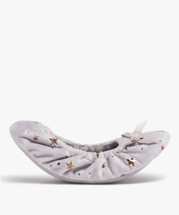 Chaussons femme ballerines en velours + pochette de voyage vue2 - GEMO(HOMWR FEM) - GEMO