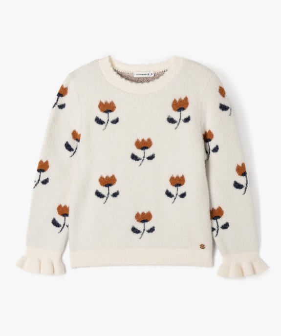 Pull douillet à motifs fleuris fille - LuluCastagnette vue2 - LULUCASTAGNETTE - GEMO