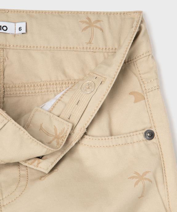 Bermuda en coton twill imprimé à revers garçon vue6 - GEMO 4G GARCON - GEMO