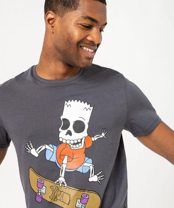 Tee-shirt manches courtes en coton imprimé homme - Les Simpsons vue2 - SIMPSONS - GEMO
