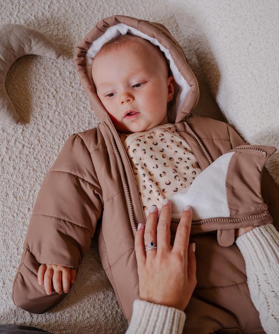 Combinaison pilote à capuche, moufles et double zip bébé vue5 - GEMO(BB COUCHE) - GEMO
