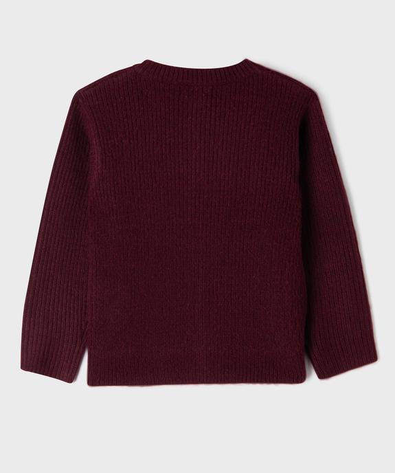 Gilet en grosse maille à col rond fille vue3 - GEMO (ENFANT) - GEMO