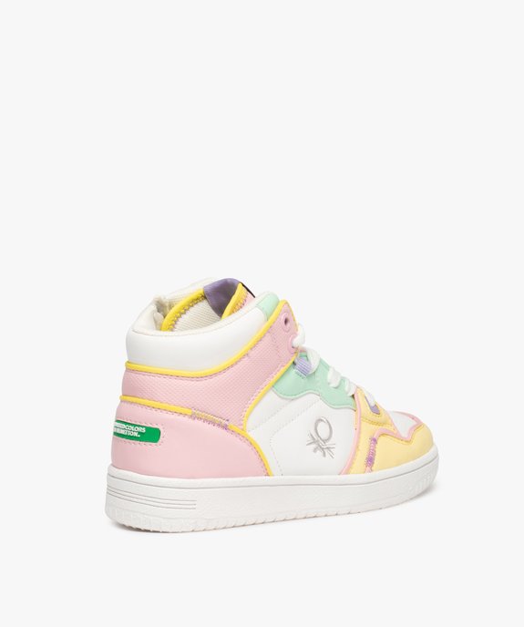 Baskets fille mid-cut multicolores à lacets et zip - Benetton vue4 - BENETTON - GEMO