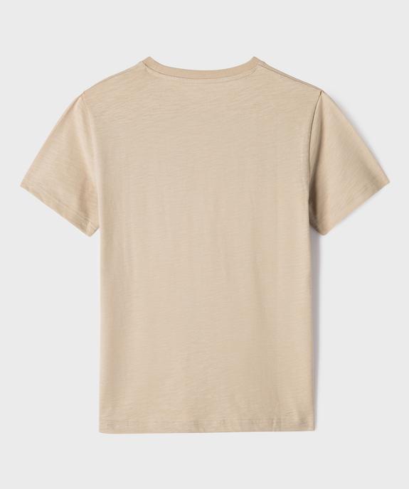 Tee-shirt manches courtes en jersey de coton flammé garçon vue3 - GEMO 4G GARCON - GEMO