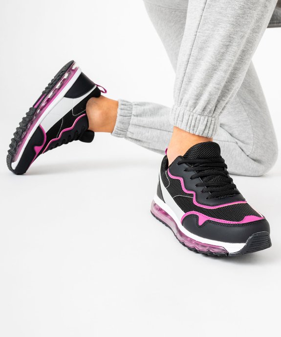 Baskets femme running en mesh avec semelle à bulle d'air translucide - Nasa vue1 - NASA - GEMO