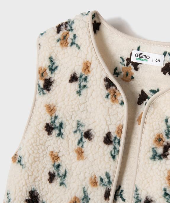 Gilet sans manches en maille sherpa fille vue4 - GEMO 4G FILLE - GEMO