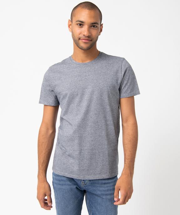 Tee-shirt homme à manches courtes et fines rayures vue1 - GEMO (HOMME) - GEMO