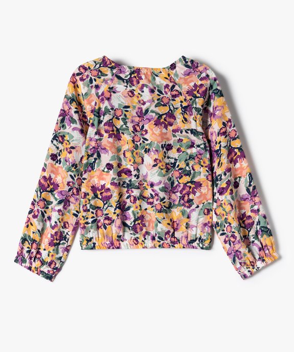 Chemise fille à motifs fleuris et finitions élastiquées  vue3 - GEMO (ENFANT) - GEMO