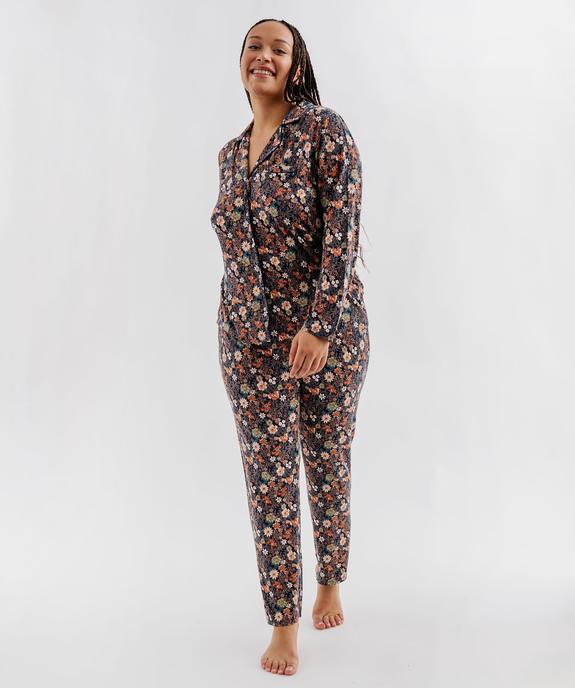 Pyjama femme grande taille deux pièces : chemise et pantalon vue2 - GEMO 4G FEMME - GEMO