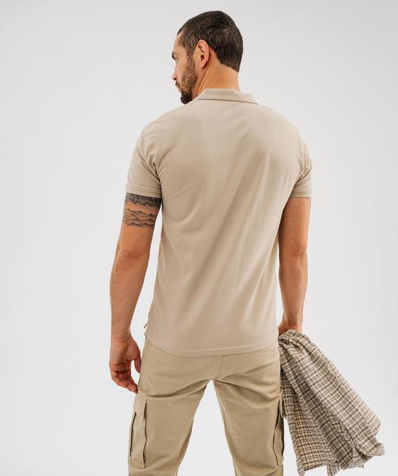 Polo manches courtes en coton homme vue3 - GEMO 4G HOMME - GEMO